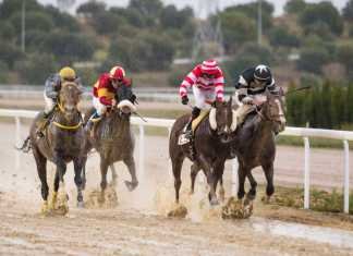 Caballos bajo un aguacero que no frenó la afición
