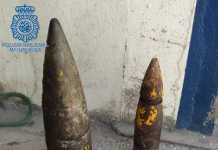 Dos proyectiles de guerra hallados en una chatarrería de Dos Hermanas dos proyectiles de guerra