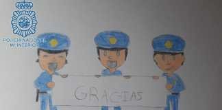 Centenar de dibujos para la Policía Nacional del colegio del barrio centenar de dibujos