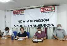Concentración contra la «represión sindical» en la empresa Aleuropa concentración