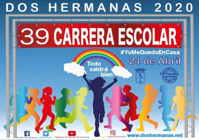 cartel carrera escolar online coronavirus entrega de medallas