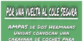 Caravana de coches de las AMPAS por una #VueltaalColeSegura caravana de coches