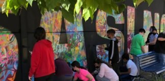 Grafiti colaborativo para cerrar las Jornadas Culturales del IES Alvareda grafiti colaborativo