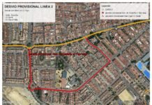 Las obras de la calle Tajo modifican el recorrido de la Línea 2 obras