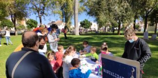 Fría pero buena mañana para jugar en el parque fría