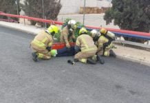 Simulacro de accidente en el Polígono Industrial La Isla simulacro