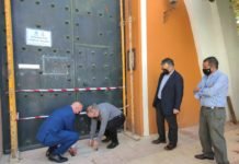 Primera piedra de las obras de reforma de la Parroquia del Rocío el primera piedra