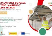 El curso de instalación de placas de yeso y falsos techos sigue la inscripción curso de instalación