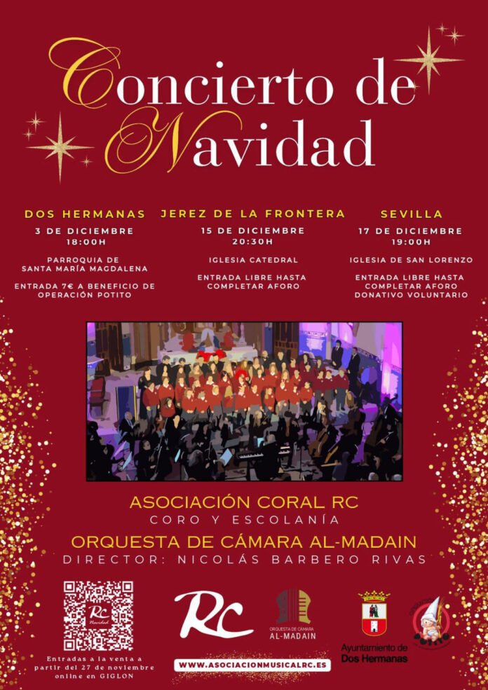 cartel concierto de navidad de la asociación musical rc concurso de puzzles