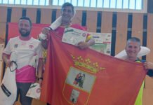 Bandera nazarena en el Campeonato de Andalucía de Tirachinas