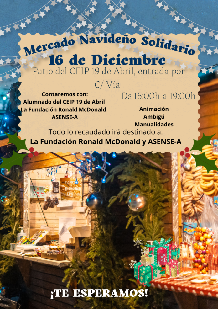 cartel mercadillo solidario del ampa el molino AMPA El Molino