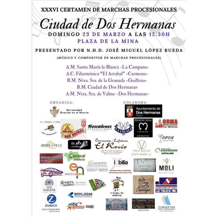 cartel certamen de bandas procesionales de oración XXXVI Certamen de Marchas Procesionales