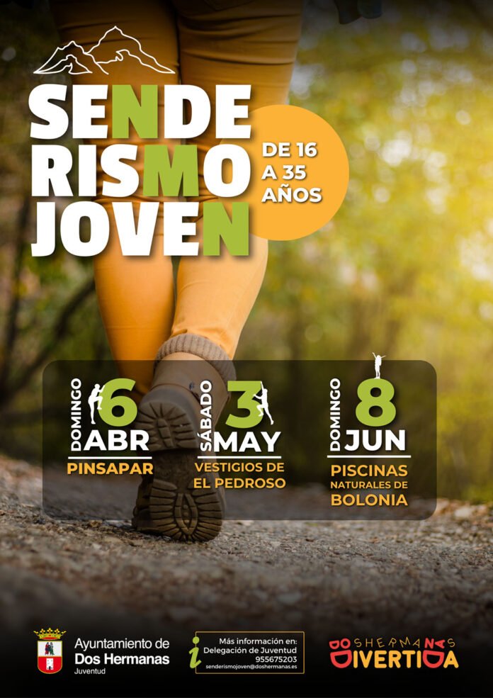 cartel senderismo joven primavera segunda ruta
