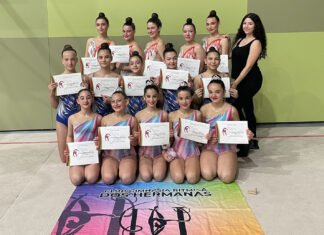 Líder en la fase clasificatoria Promesas de gimnasia rítmica líder en la fase clasificatoria