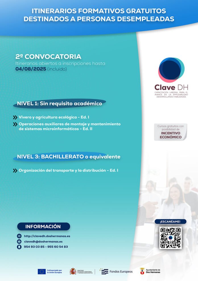 cartel segunda convocatoria de clave dh segunda convocatoria de itinerarios formativos