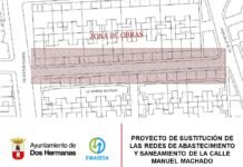 Obra de sustitución de las redes en la calle Manuel Machado obra de sustitución de las redes