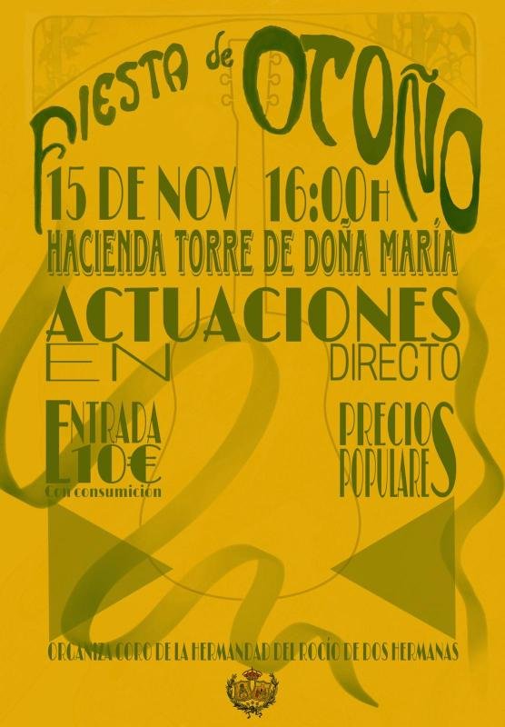 cartel fiesta del otoño hermandad del rocío de dos hermanas fiesta del otoño