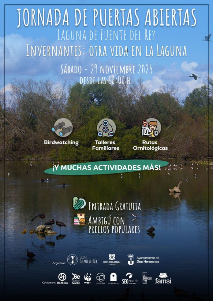 cartel jornada de puertas abiertas aves ivernantes laguna de fuente del rey nueva fecha