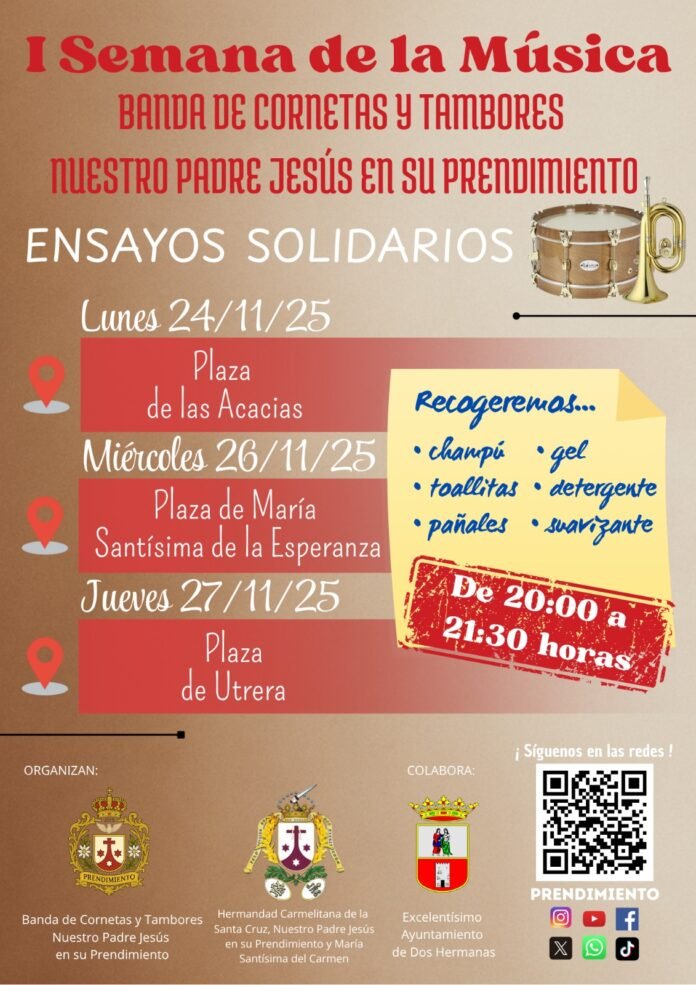 cartel primera semana de la música de la banda del prendimiento I semana de la música