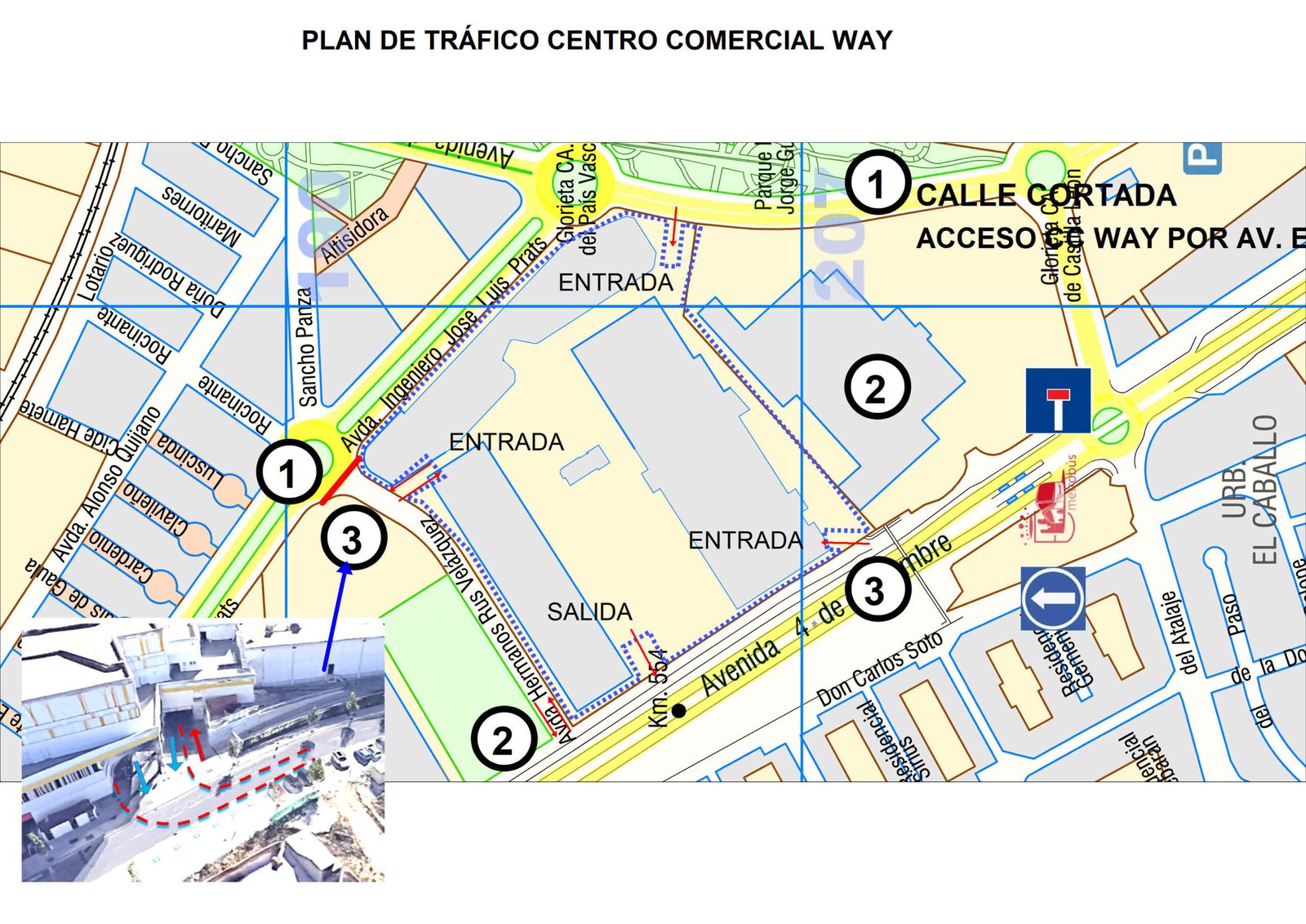 plano reordenación del tráfico entorno centro comercial way campaña de navidad reordenación del tráfico