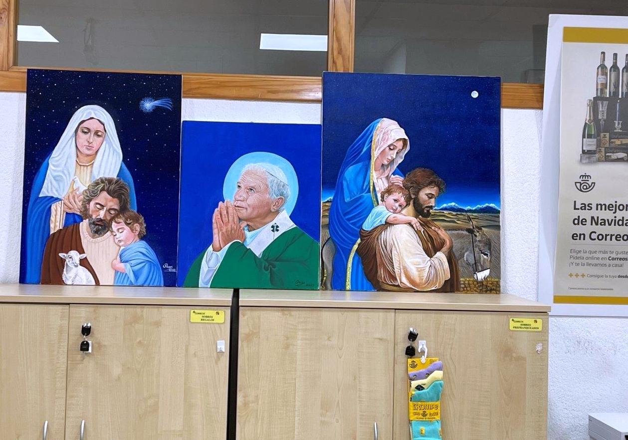 exposición de pinturas de paco ribas en la oficina de correos de la calle doctor caro romero correos en dos hermanas