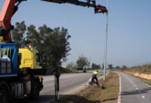 Instalación de alumbrado público en la Carretera de La Isla instalación
