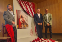Una sevillana visual hecha cartel para anunciar la Feria de Mayo sevillana visual