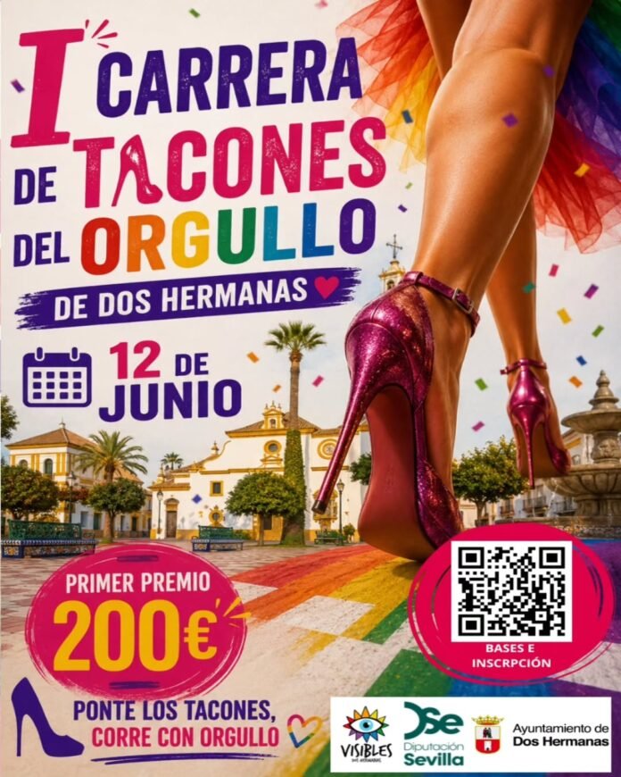 cartel I carrera de tacones del orgullo de dos hermanas I carrera de tacones