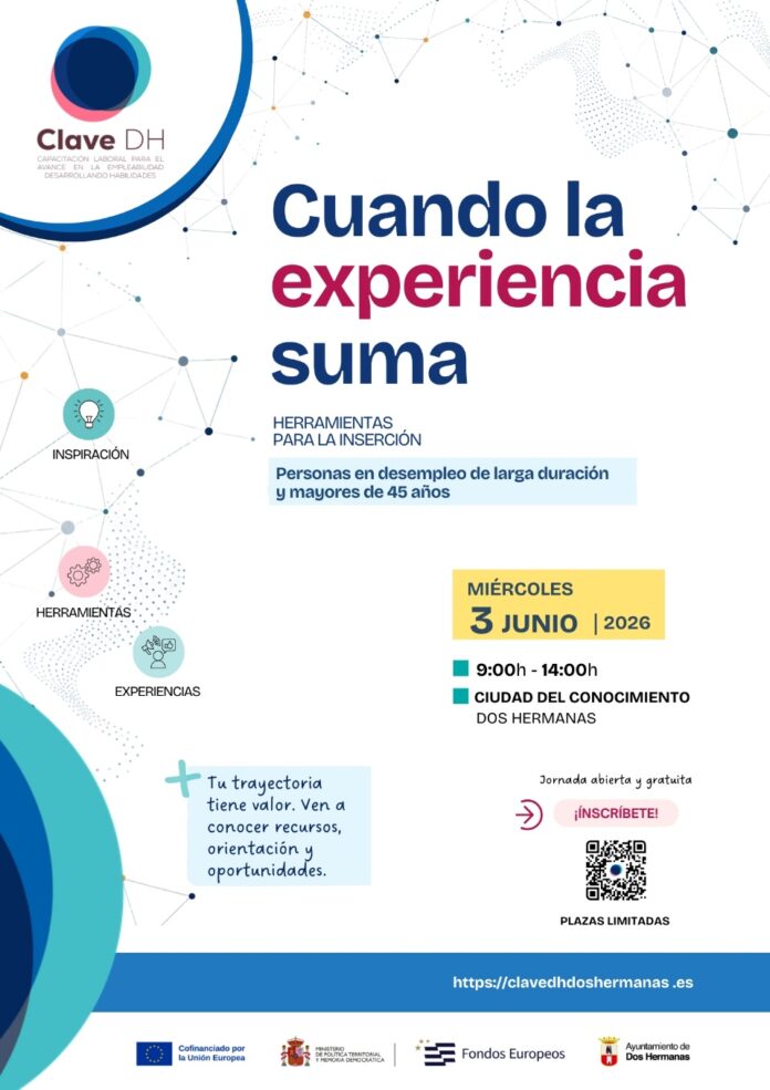 cartel jornada clave2h sobre paro de larga duración y personas mayores de 45 años jornada