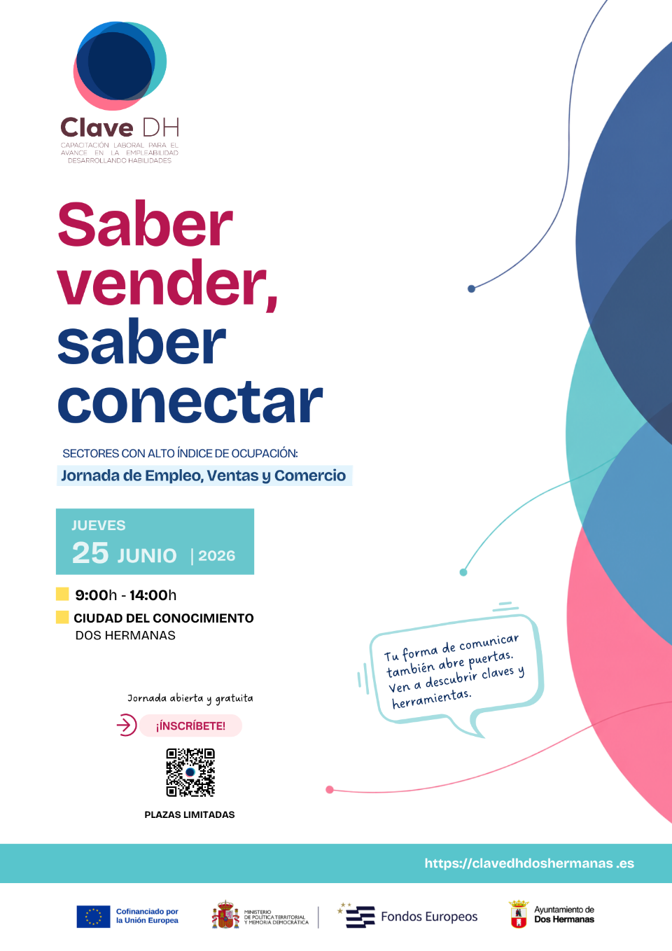 cartel jornada clave 2h sobre empleo, venta y comercio jornada saber vender