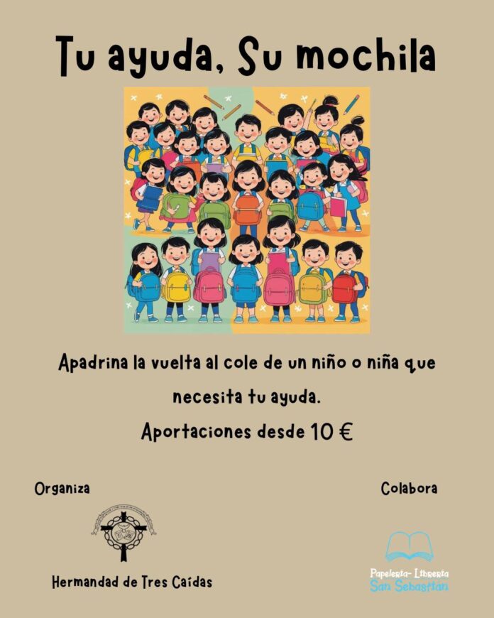 campaña hermandad de las tres caídas apadrinar un niño en la vuelta al cole tres caídas