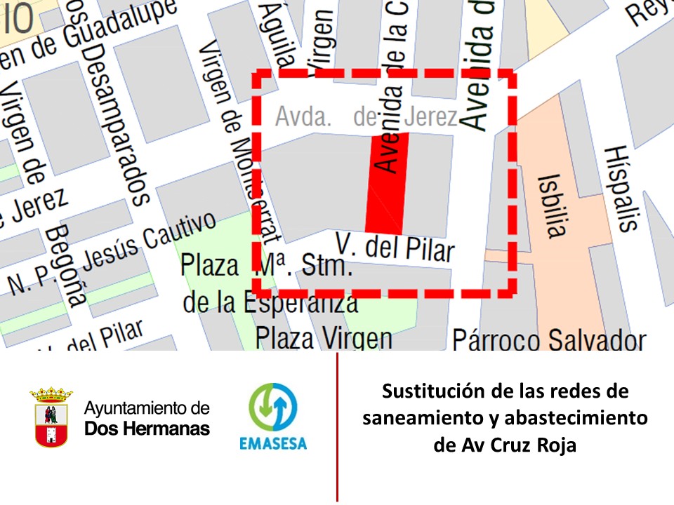 obras de renovación de redes en la avenida de la cruz roja obras de renovación de las redes