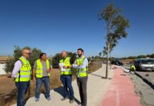 El acerado del vial AV-63.1 hasta Montequinto alcanza el 50% de ejecución acerado