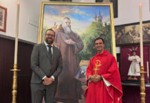 Pintura del Beato Bienvenido para la Parroquia La Oliva pintura del beato bienvenido