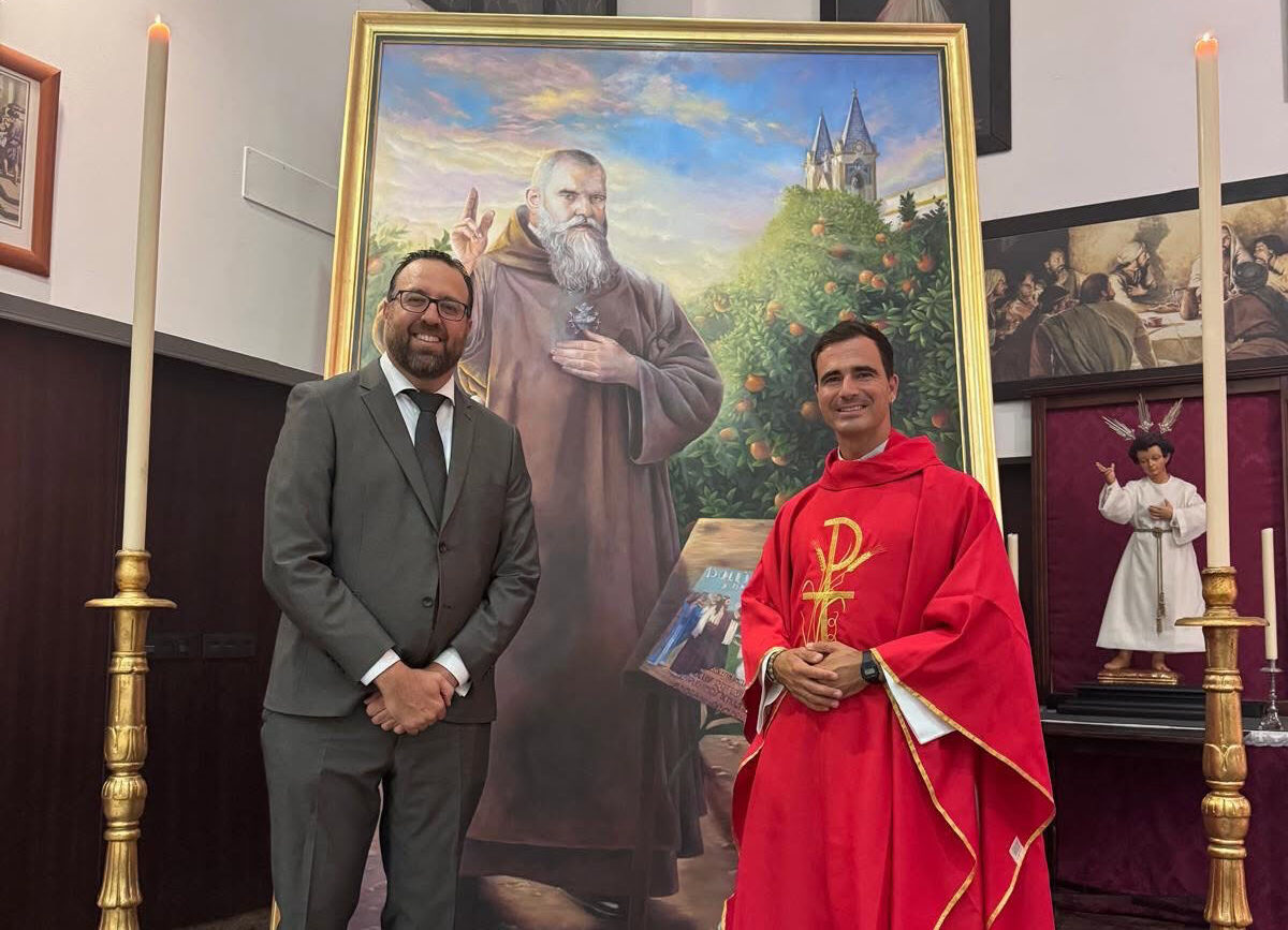 pintura del beato bienvenido para la parroquia la oliva pintura del beato bienvenido