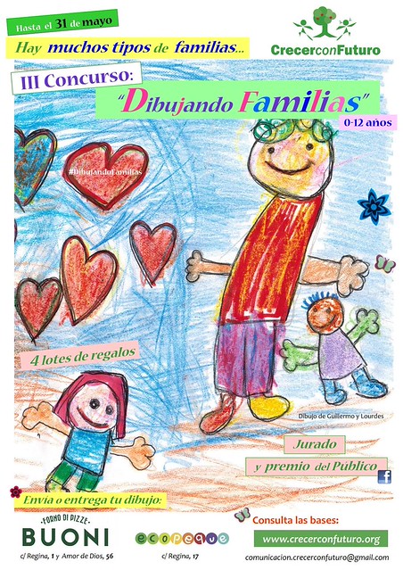 Cartel del Concurso Dibujando Familias de la Ong Crecer con Futuro