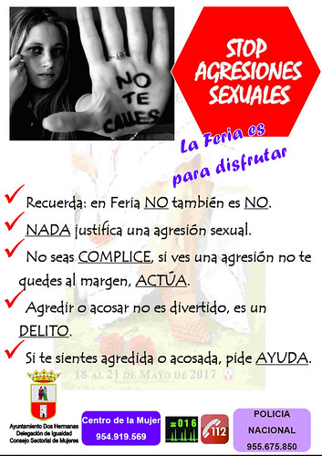 Cartel campaña contra las agresiones sexuales en la Feria