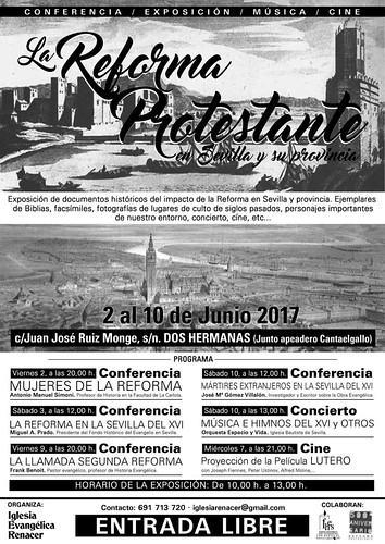 Cartel de los actos de la Iglesia Renacer sobre la Reforma Protestante