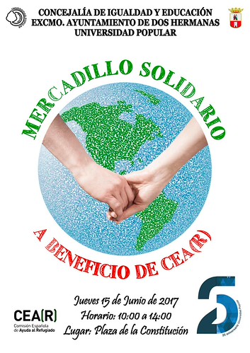 Cartel mercadillo solidario Universidad Popular