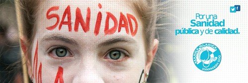 Cartel concentraciones Marea Blanca en defensa de la sanidad pública