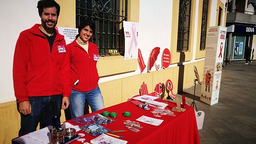 Mesa informativa del Día del Sida