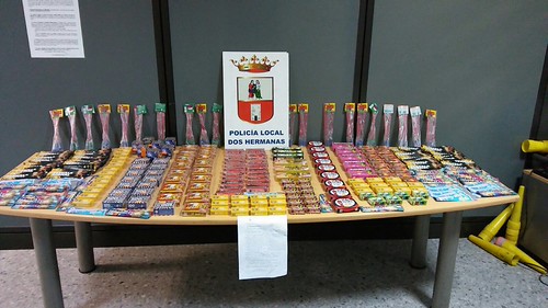 Articulos pirotécnicos intervenidos por Policía Local
