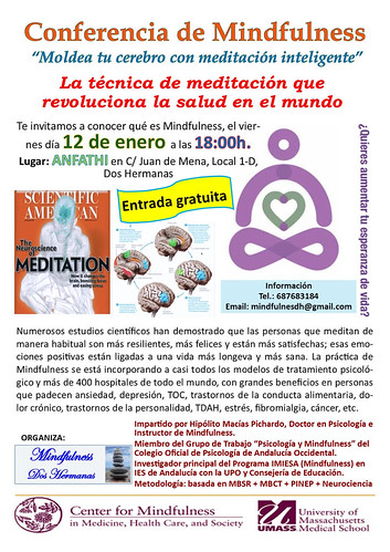 Cartel de la conferencia de Mindfulness en Anfathi