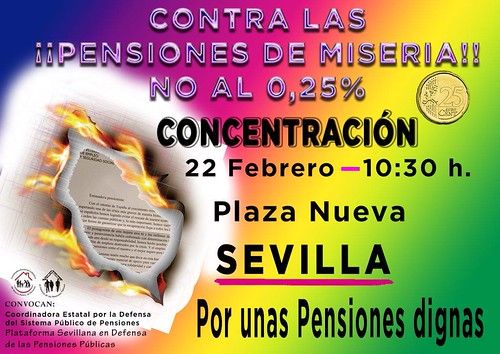 Cartel concentración contra las pensiones de miseria