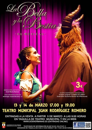 Cartel musical infantil La Bella y la Bestia