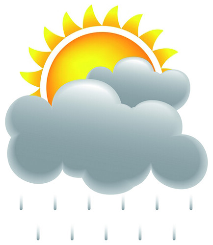 Sol, nubes y lluvia