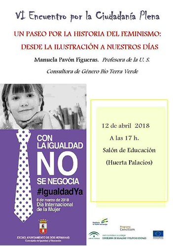 Cartel conferencia sobre la historia del feminismo Encuentro por la Ciudadanía Plena