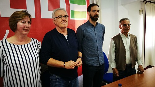 El ex coordinador Federal de IU, Cayo Lara, hablando de pensiones en CC.OO.