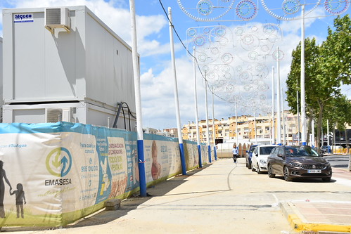 Feria de Mayo paseo de seguridad obras del tanque de tormenta