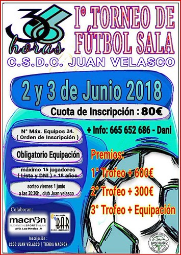 Cartel torneo de fútbol sala del Club Juan Velasco